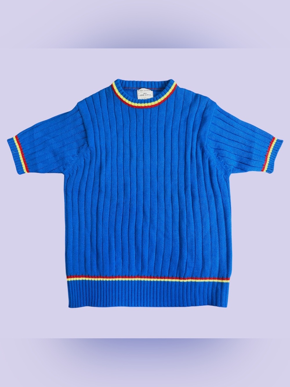 70s vintage blue acrylic knit top